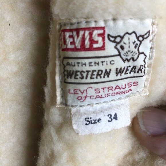 LEVIS Original 1950s Vest Big E Western Suede VTG - Picture 8 of 9